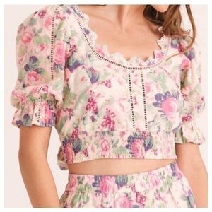 LoveshackFancy Karsten hand painted top NWT
